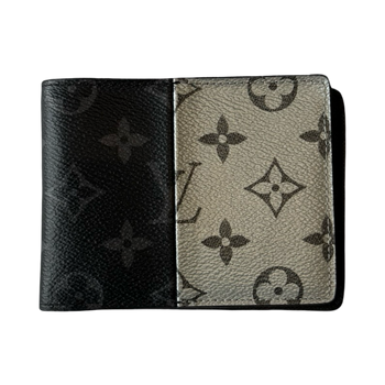 Louis Vuitton Monogram Eclipse Split Multiple Bifold Wallet Black/Grey