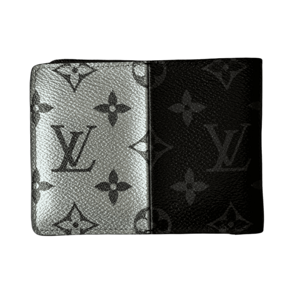 Louis Vuitton Monogram Eclipse Split Multiple Bifold Wallet Black/Grey