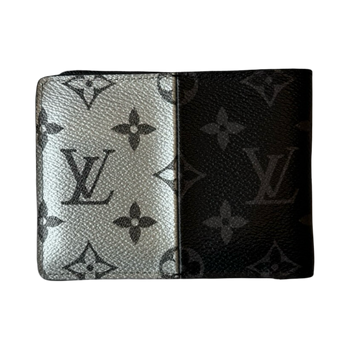 Louis Vuitton Monogram Eclipse Split Multiple Bifold Wallet Black/Grey