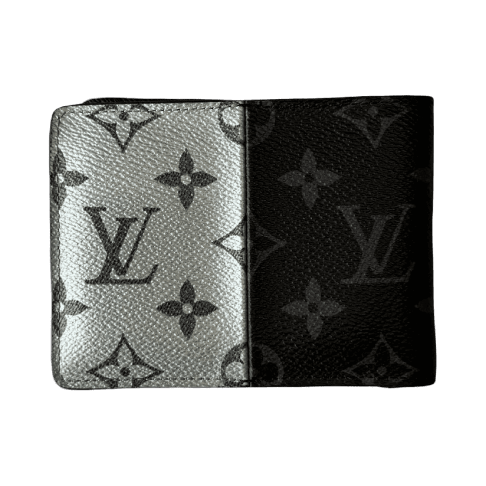 Louis Vuitton Monogram Eclipse Split Multiple Bifold Wallet Black/Grey