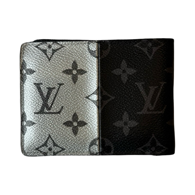 Louis Vuitton Monogram Eclipse Split Multiple Bifold Wallet Black/Grey