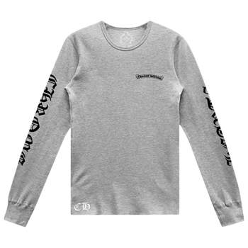Chrome Hearts Scroll Logo Thermal Long Sleeve T-Shirt Grey