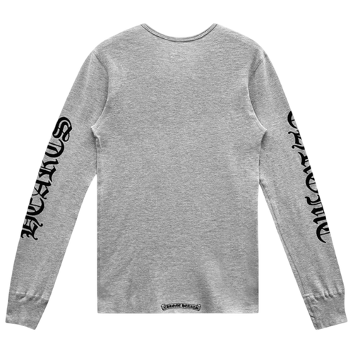 Chrome Hearts Scroll Logo Thermal Long Sleeve T-Shirt Grey | Vintage Clothing Store Canada