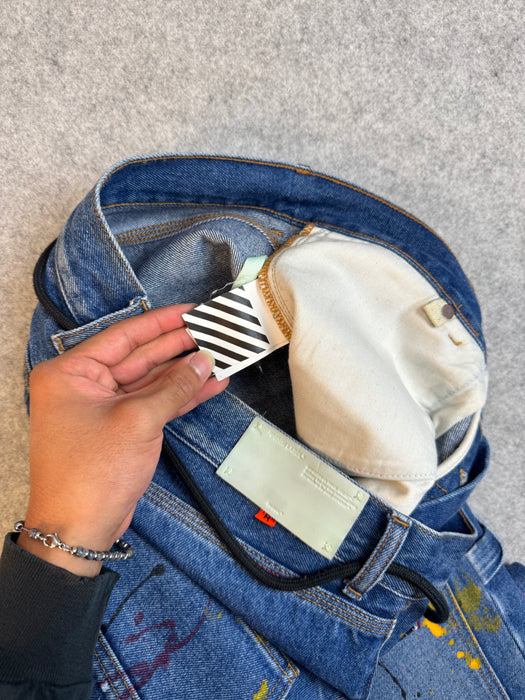 Off-White Painted Carpenter Double Knee Jeans (USED) | Vitnage Clothing Store Canada