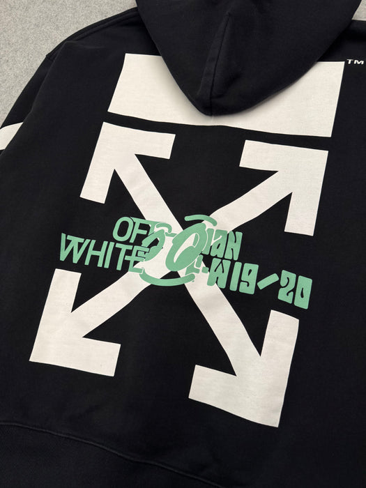 Off-White Diag Waterfall Hoodie Black (USED) | Vitnage Clothing Store Canada