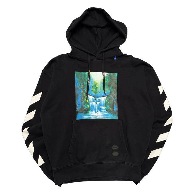 Off-White Diag Waterfall Hoodie Black (USED)