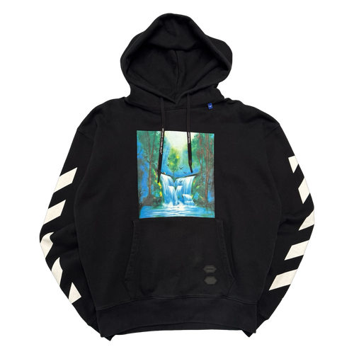Off-White Diag Waterfall Hoodie Black (USED) | Vintage Clothing Store Canada