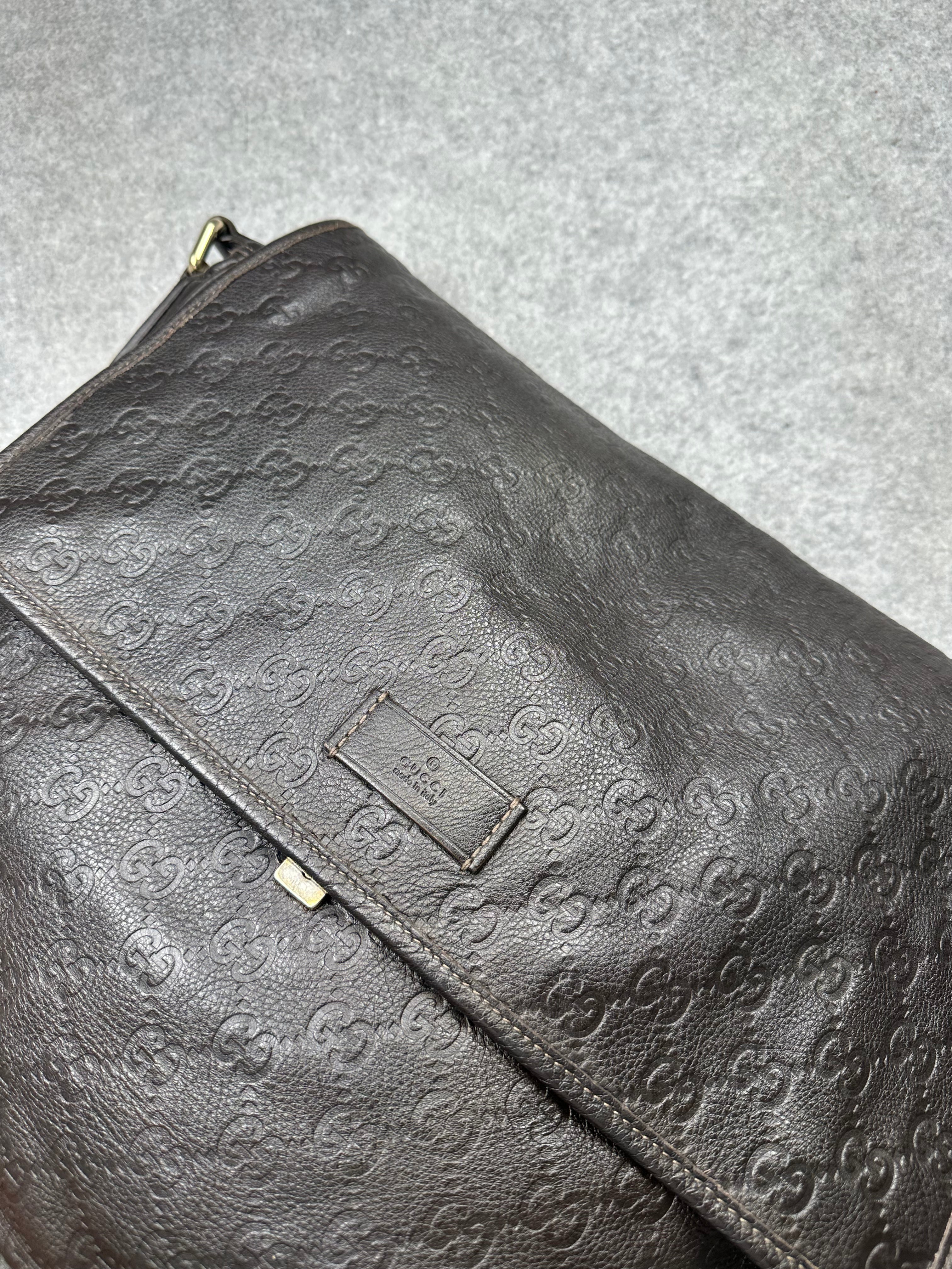 Gucci Guccissima Leather Messenger Bag