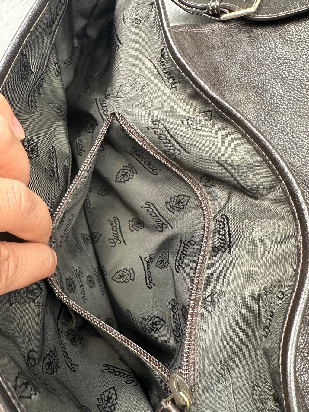 Gucci Guccissima Leather Messenger Bag