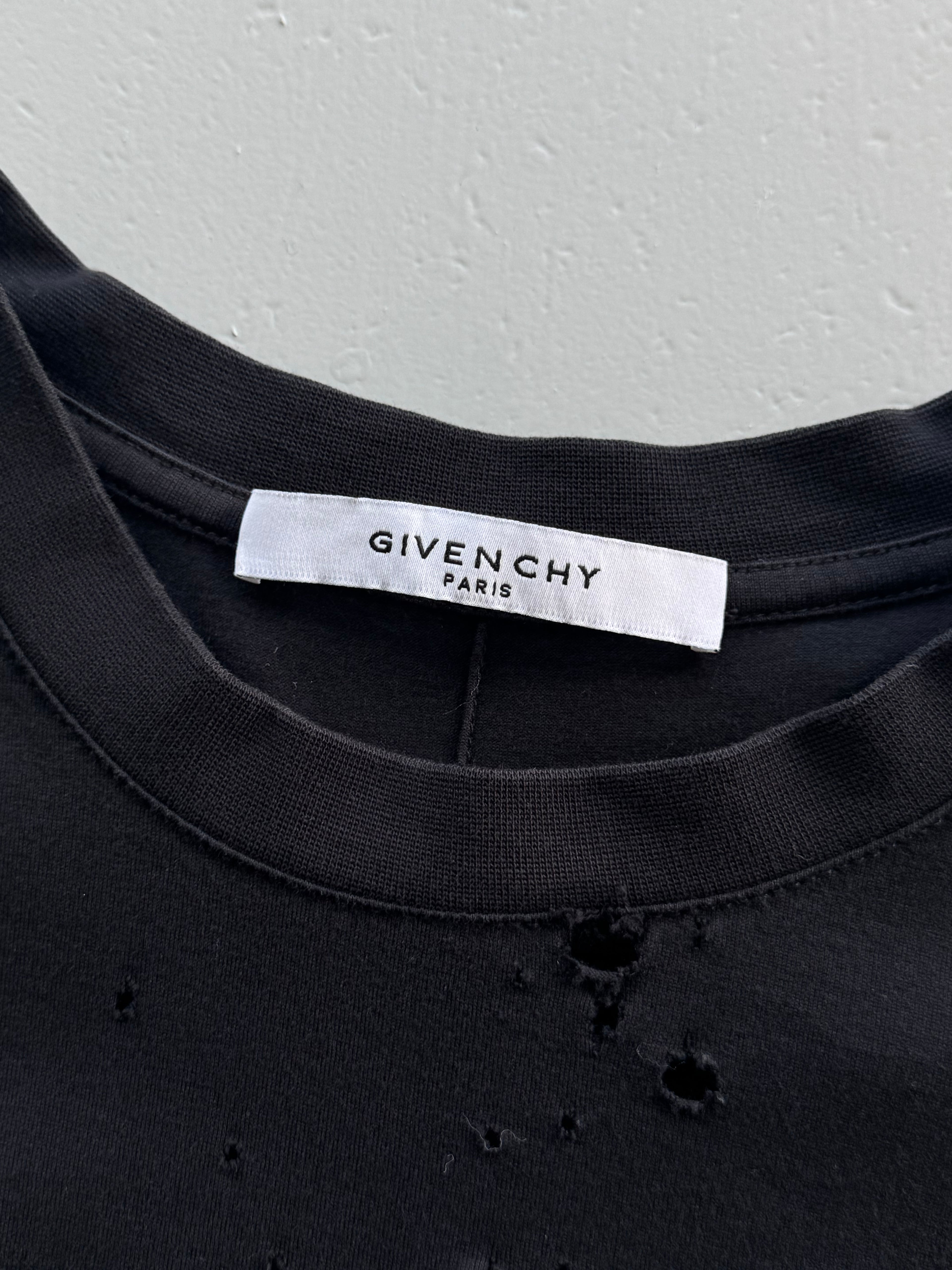 Givenchy Distressed Logo Tee Black