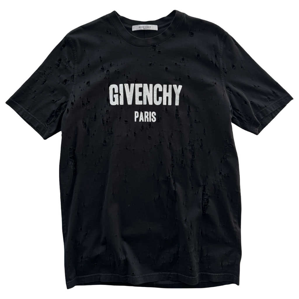 Givenchy Distressed Logo Tee Black