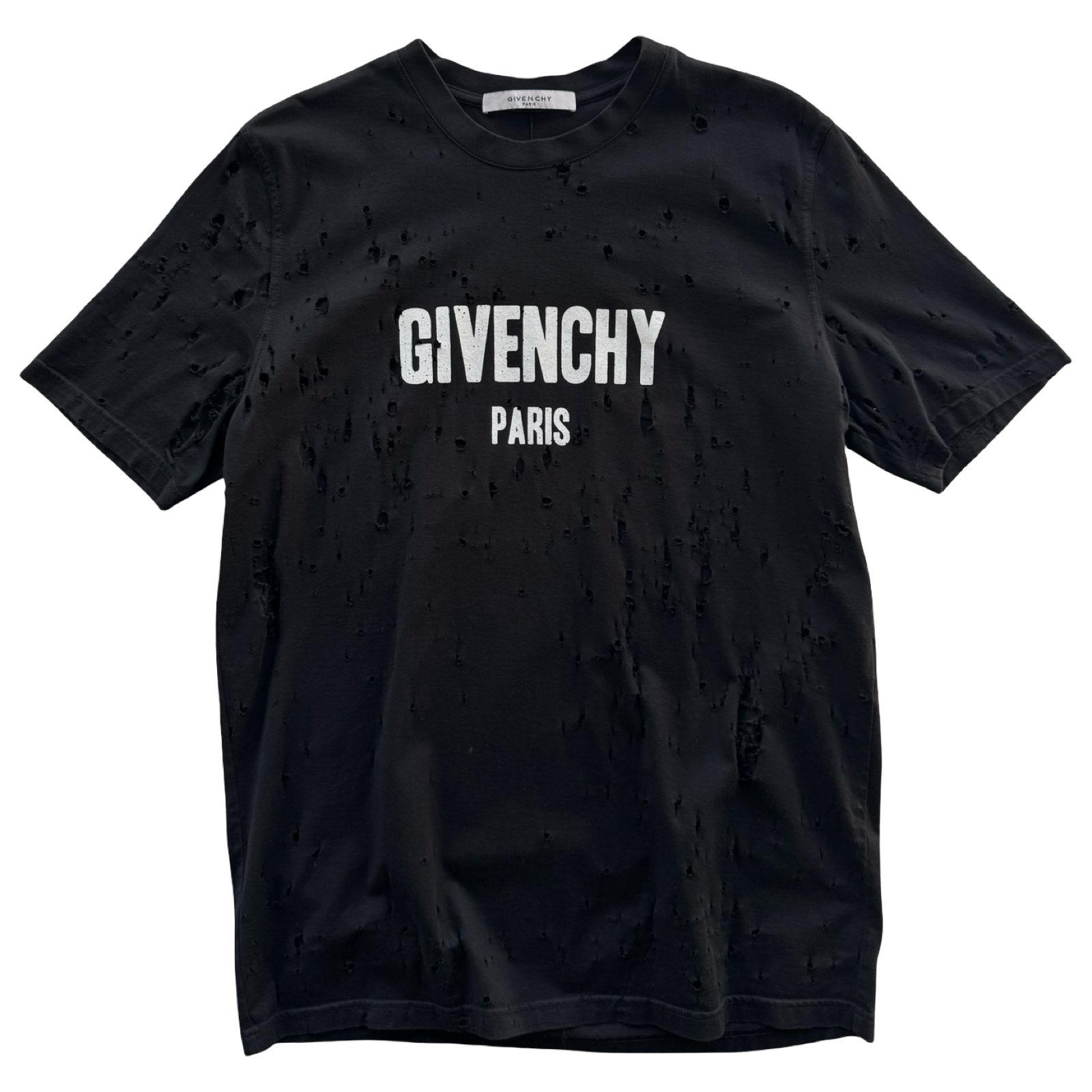 Givenchy Distressed Logo Tee Black