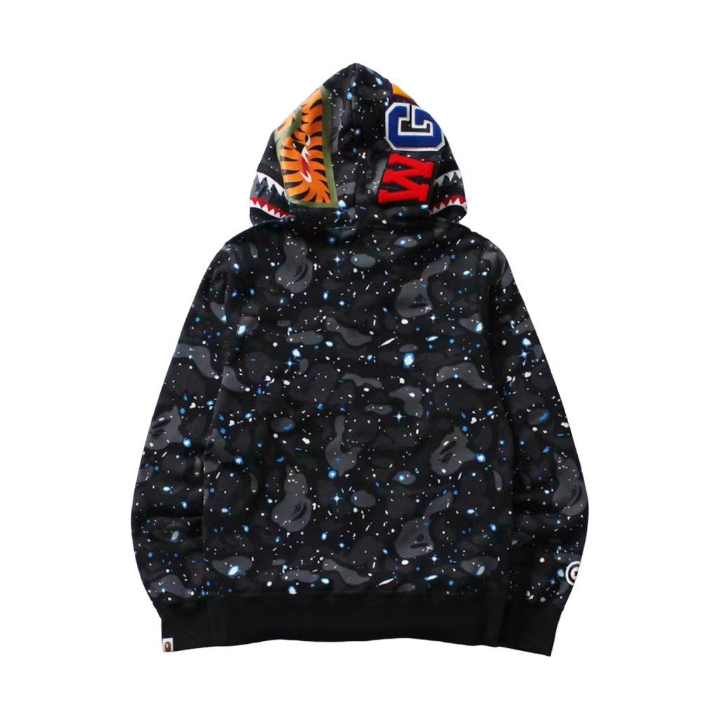 BAPE Space Camo Shark Full Zip Hoodie Black