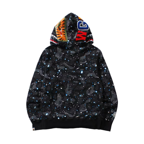 BAPE Space Camo Shark Full Zip Hoodie Black