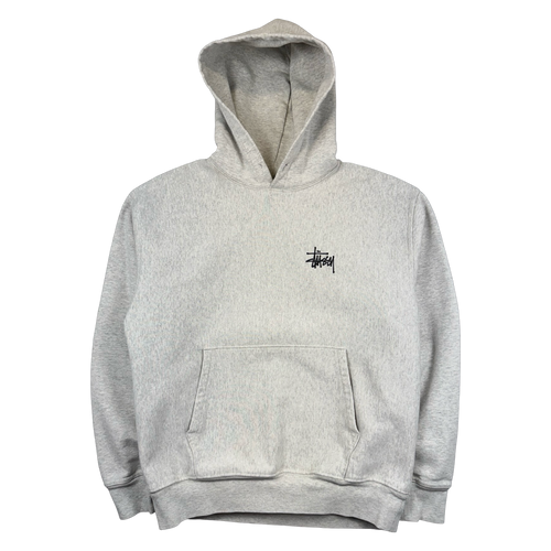 Stussy Basic Logo Hoodie Heather Grey (USED) | Vintage Clothing Store Canada