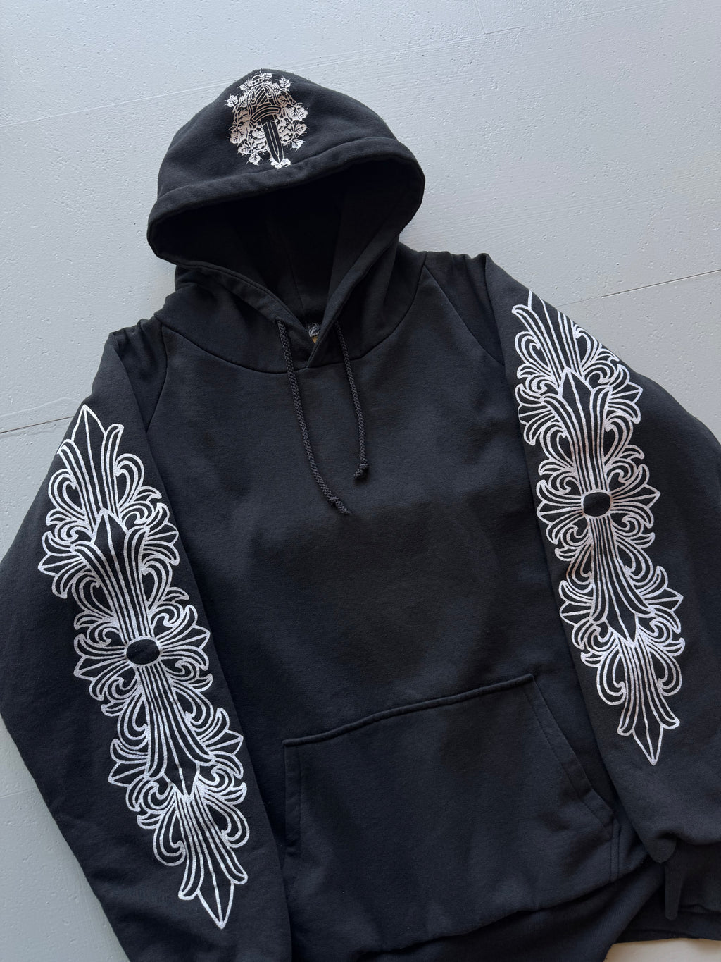 Vintage Chrome Hearts Floral Horse Shoe Thermal Hoodie