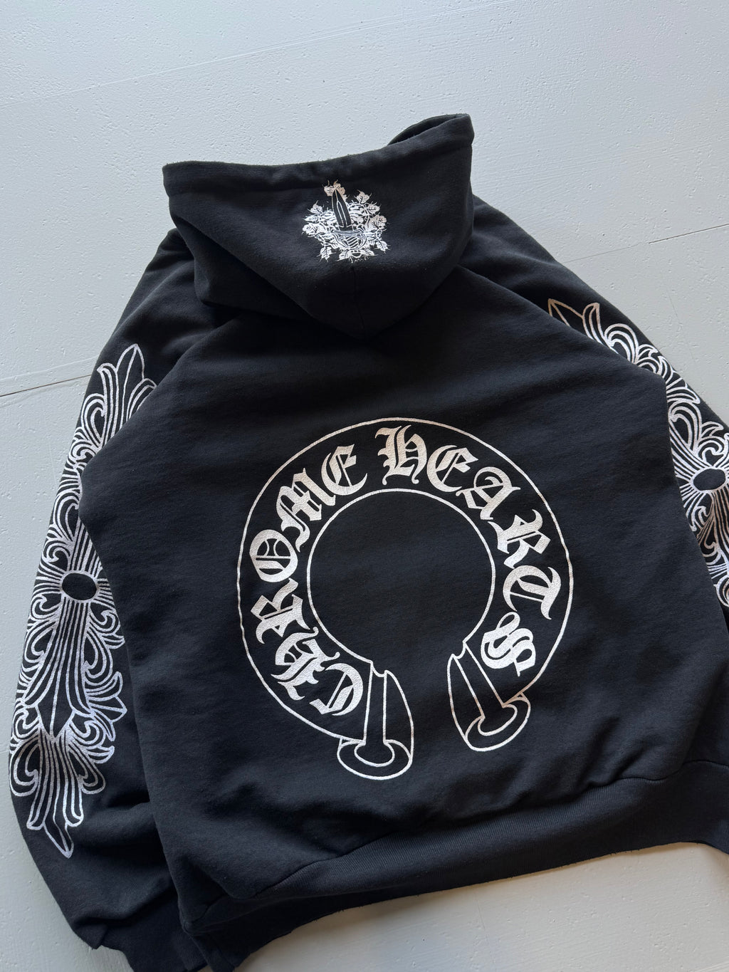 Vintage Chrome Hearts Floral Horse Shoe Thermal Hoodie