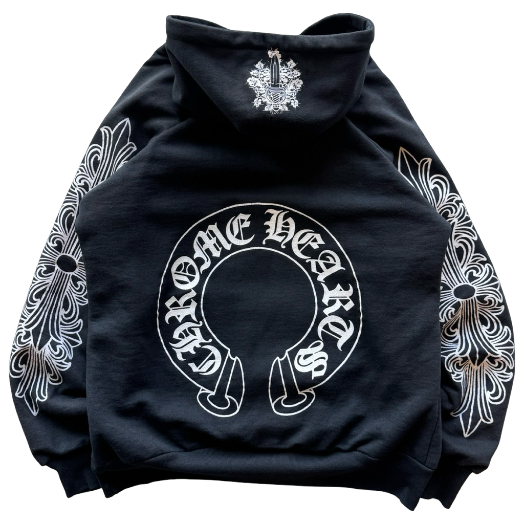 Vintage Chrome Hearts Floral Horse Shoe Thermal Hoodie