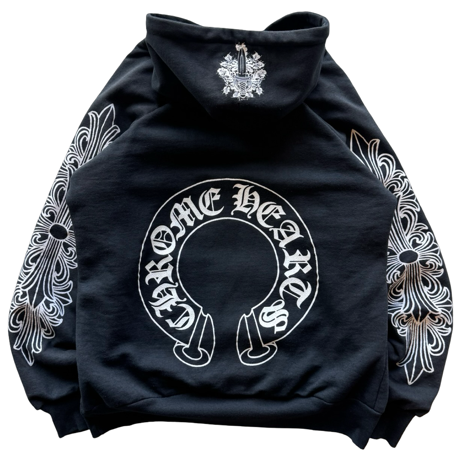 Vintage Chrome Hearts Floral Horse Shoe Thermal Hoodie