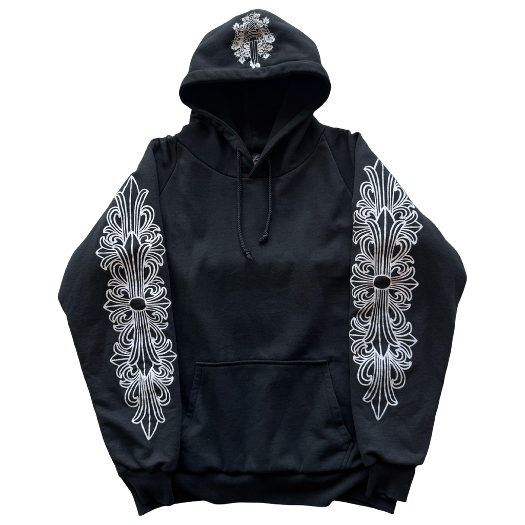 Vintage Chrome Hearts Floral Horse Shoe Thermal Hoodie