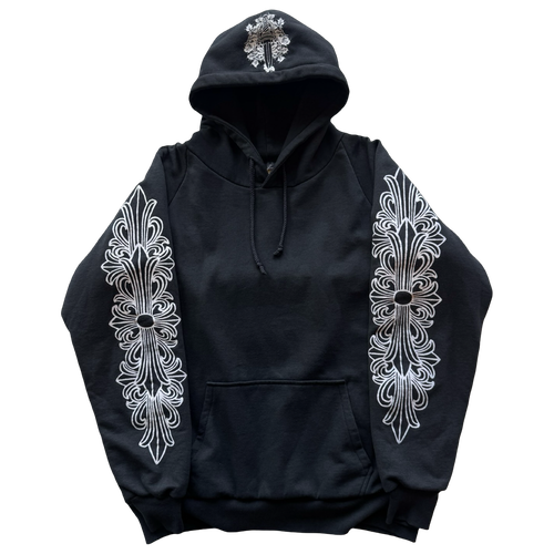 Vintage Chrome Hearts Floral Horse Shoe Thermal Hoodie | Vintage Clothing Store Canada