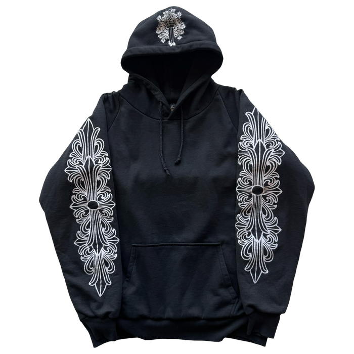 Vintage Chrome Hearts Floral Horse Shoe Thermal Hoodie | Vitnage Clothing Store Canada