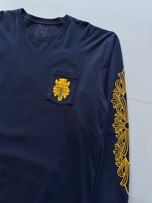Chrome Hearts V89 Dagger Long Sleeve Tee Navy | Vitnage Clothing Store Canada