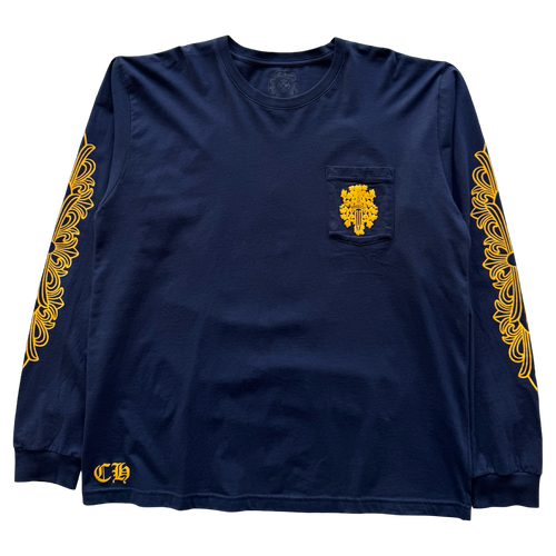 Chrome Hearts V89 Dagger Long Sleeve Tee Navy | Vintage Clothing Store Canada