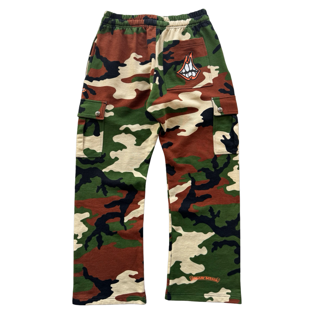Chrome Hearts Matty Boy Caution Cargo Camo Sweatpants