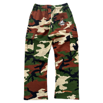 Chrome Hearts Matty Boy Caution Cargo Camo Sweatpants