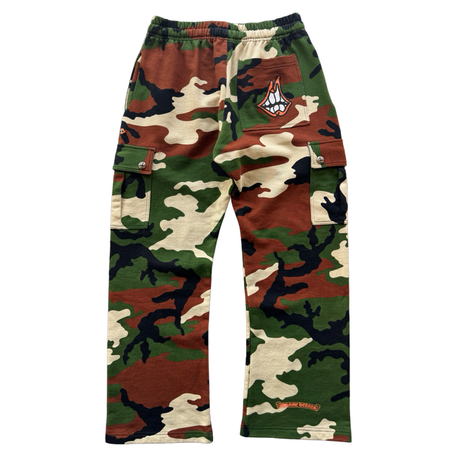Chrome Hearts Matty Boy Caution Cargo Camo Sweatpants