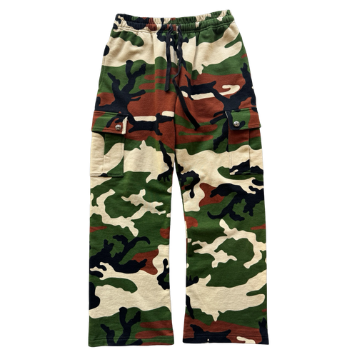 Chrome Hearts Matty Boy Caution Cargo Camo Sweatpants | Vintage Clothing Store Canada
