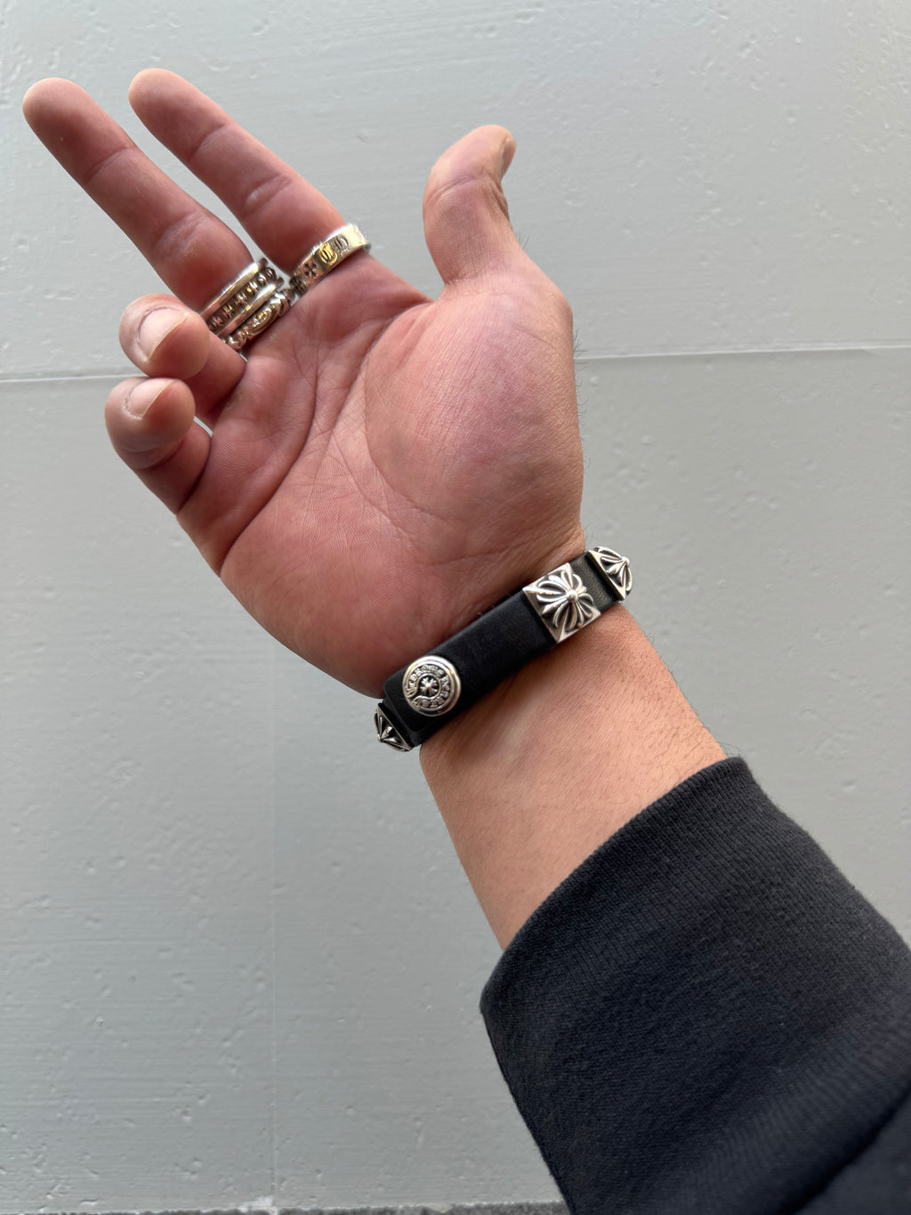 Chrome Hearts Plus Leather Bracelet