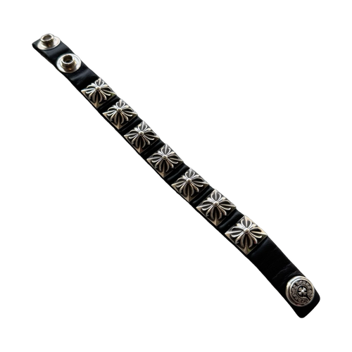 Chrome Hearts Plus Leather Bracelet | Vintage Clothing Store Canada