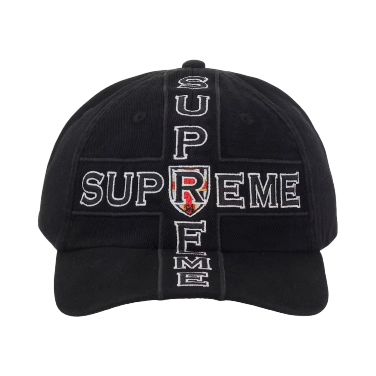 Supreme Cross 6-Panel Hat Black