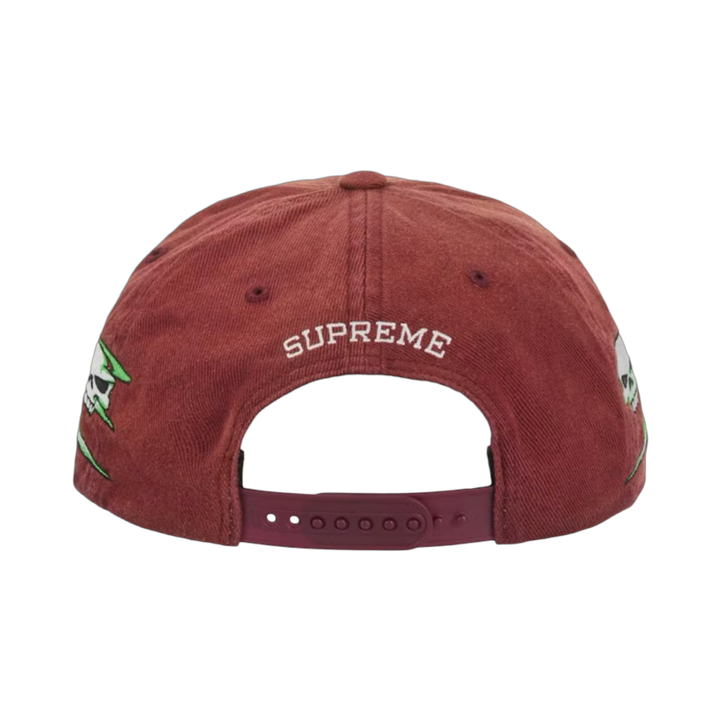 Supreme Skulls Spellout 6-Panel Hat Red