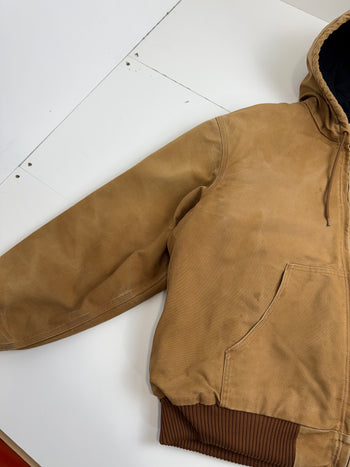 Vintage 2000s Carhartt Active Hooded Work Jacket Tan