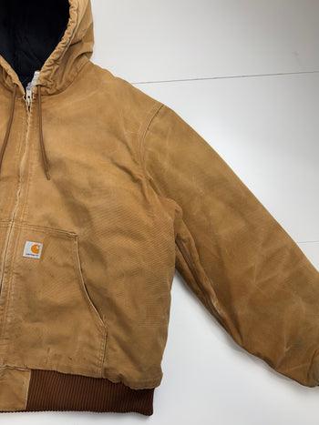Vintage 2000s Carhartt Active Hooded Work Jacket Tan