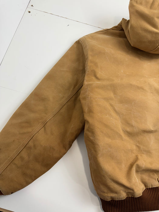 Vintage 2000s Carhartt Active Hooded Work Jacket Tan | Vitnage Clothing Store Canada