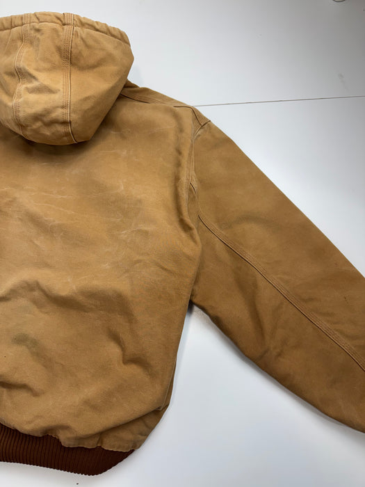 Vintage 2000s Carhartt Active Hooded Work Jacket Tan | Vitnage Clothing Store Canada