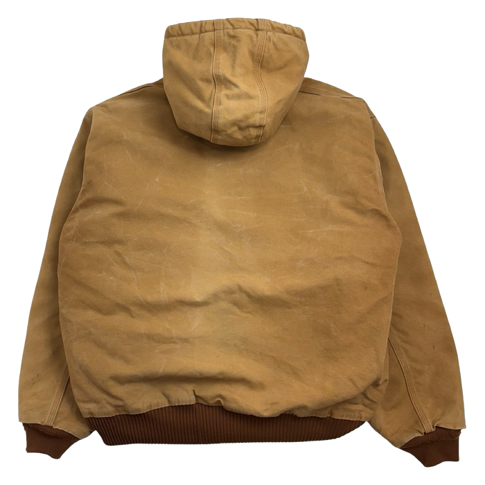 Vintage 2000s Carhartt Active Hooded Work Jacket Tan | Vitnage Clothing Store Canada