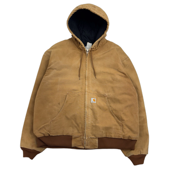 Vintage 2000s Carhartt Active Hooded Work Jacket Tan