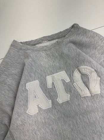 Vintage 90s Champion Reverse Weave Alpha Tau Omega Sweatshirt Grey