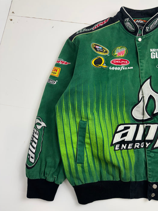 Vintage Dale Earnhardt Jr. AMP Energy Nascar Racing Jacket Green | Vitnage Clothing Store Canada