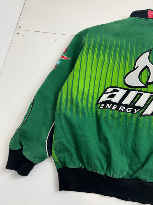 Vintage Dale Earnhardt Jr. AMP Energy Nascar Racing Jacket Green | Vitnage Clothing Store Canada