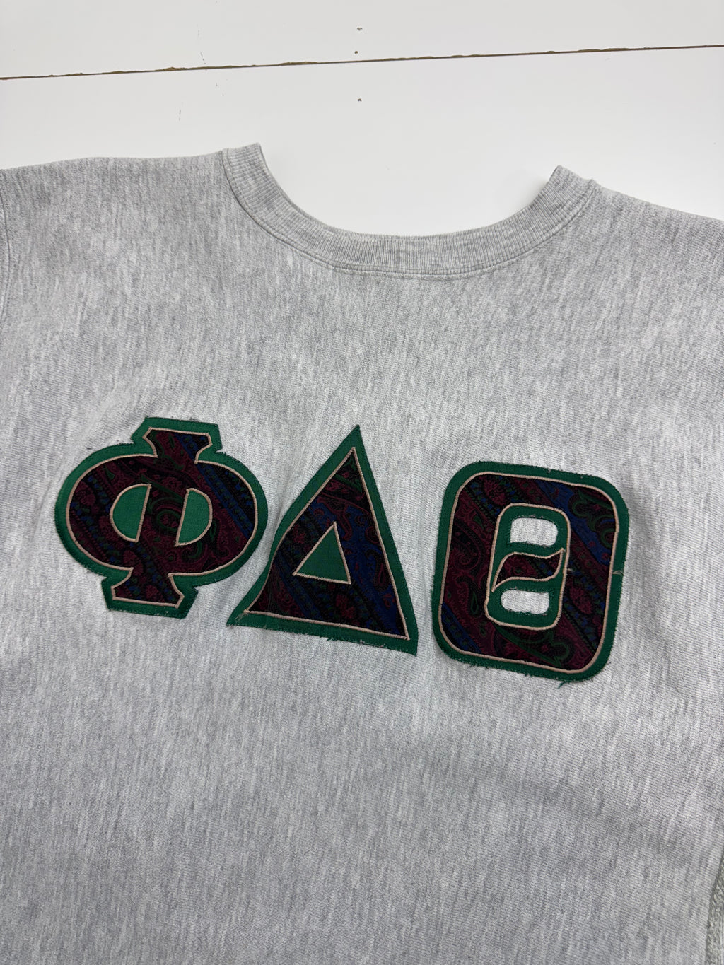 Vintage 90s Champion Reverse Weave Phi Delta Theta Sweatshirt Grey