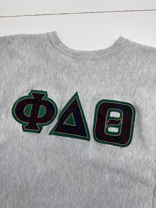 Vintage 90s Champion Reverse Weave Phi Delta Theta Sweatshirt Grey | Vitnage Clothing Store Canada