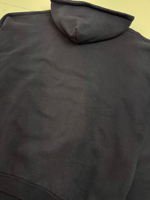 Vintage 90s University of Michigan Cross Print Hoodie Navy | Vitnage Clothing Store Canada