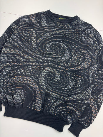 Vintage Tosani Spiral Knit Sweatshirt Black