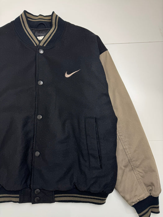 Vintage 90s Nike Varsity Jacket Black/Brown | Vitnage Clothing Store Canada